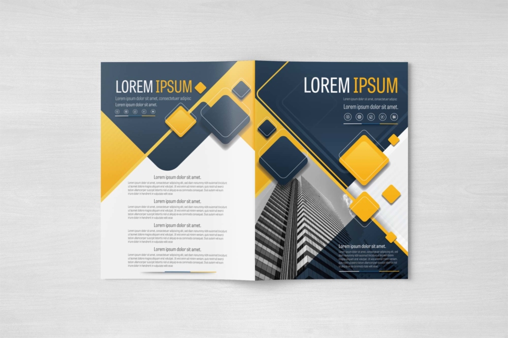 A4 Gray and Yellow Modern Brochure Design Layout Template