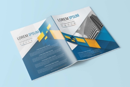 A4 Teal and Yellow Modern Design Layout Brochure Template