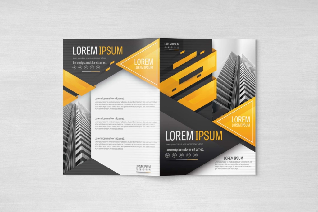 A4 Modern Yellow and Gray Business Brochure Layout