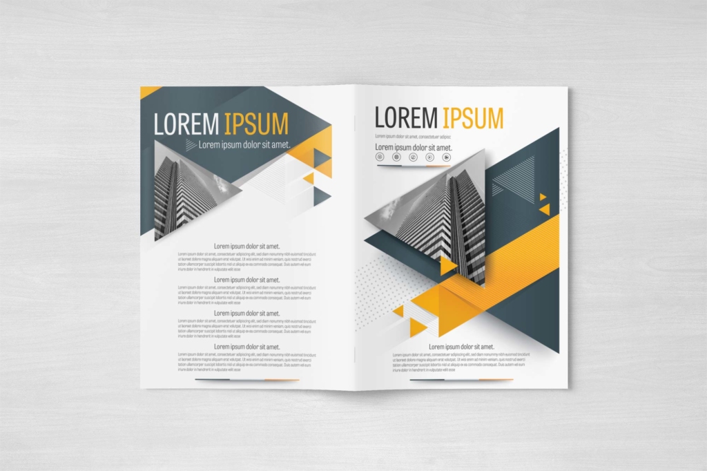 A4 Gray and Yellow Brochure Design Layout Template