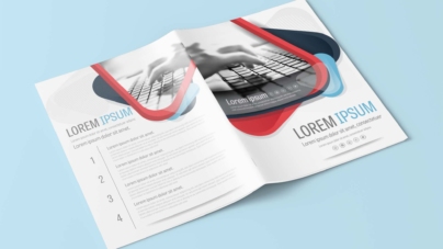 A4 Red and Blue Brochure Design Template