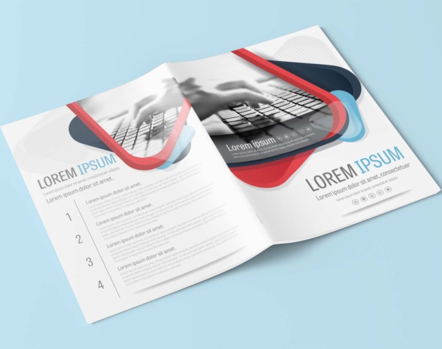 A4 Red and Blue Brochure Design Template