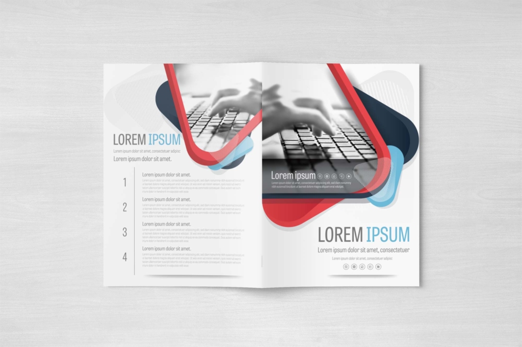 A4 Red and Blue Brochure Design Template