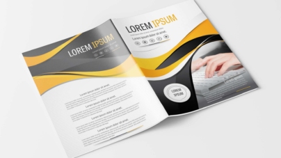 A4 Gray and Yellow Brochure Design Layout Template
