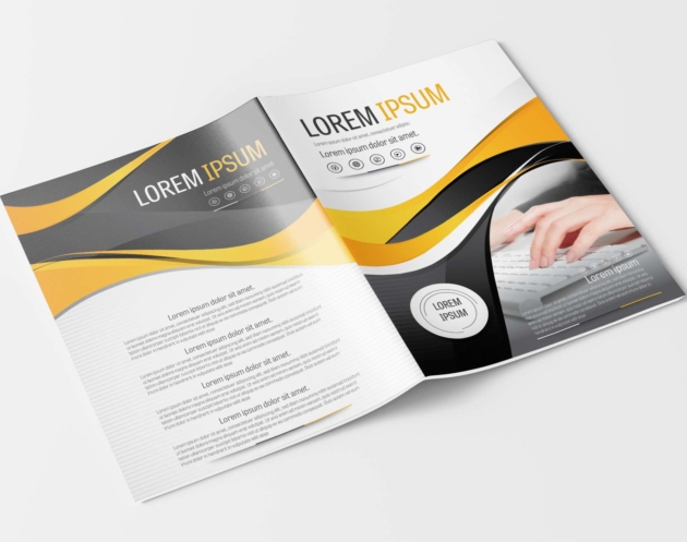 A4 Gray and Yellow Brochure Design Layout Template