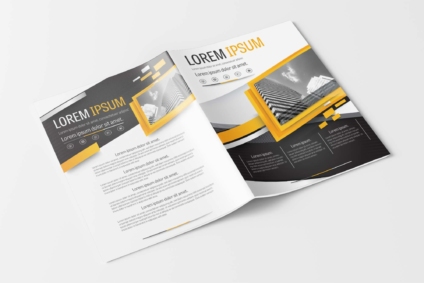 A4 Gray and Yellow Modern Design Layout Brochure Template