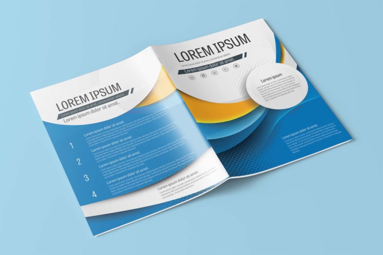Free Blue and Yellow Brochure Template - Unsell.Design