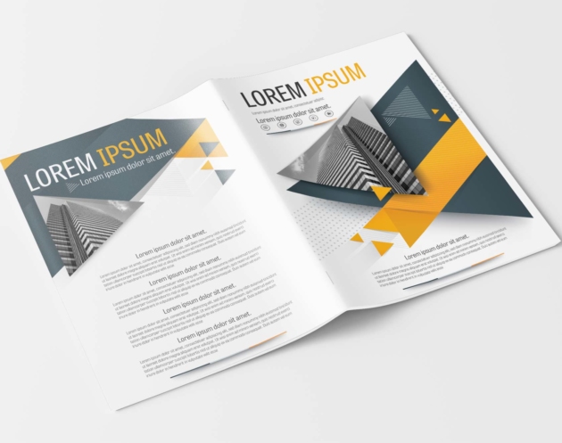 A4 Gray and Yellow Brochure Design Layout Template