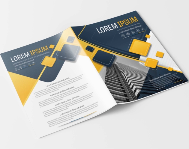 A4 Gray and Yellow Modern Brochure Design Layout Template