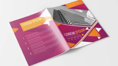 Free Pink and Yellow Creative Design Layout Company Brochure Template
