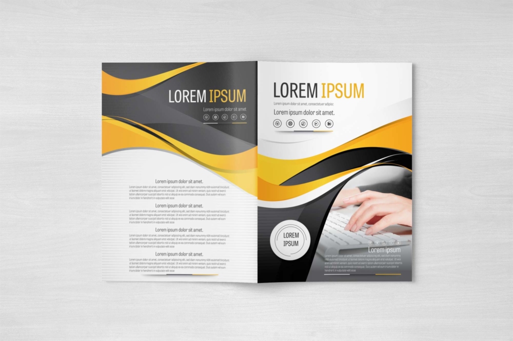 A4 Gray and Yellow Brochure Design Layout Template