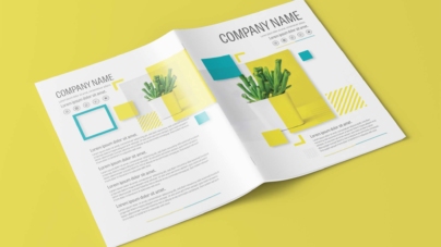 Free-Download-A4-Blue-and-Yellow-Business-Brochure-Layout-Template