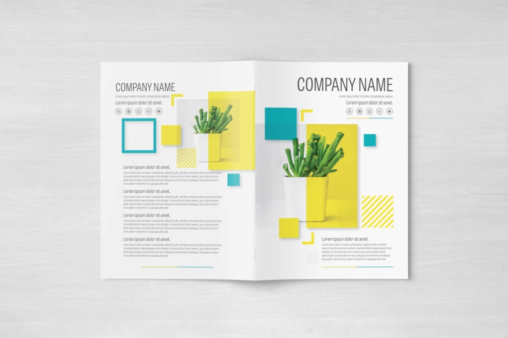 Free-Download-A4-Blue-and-Yellow-Business-Brochure