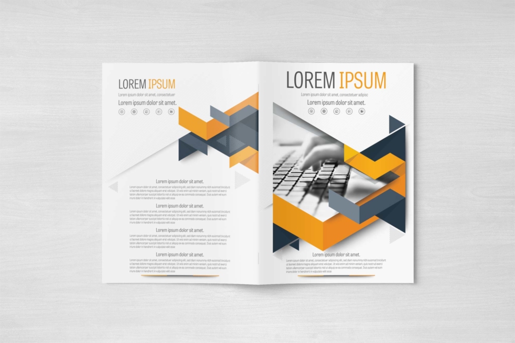 A4 Orange Triangle Brochure Layout Template