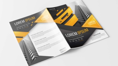 A4 Modern Yellow and Gray Business Brochure Layout