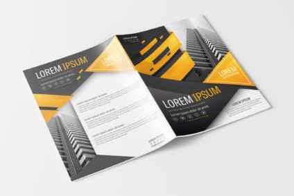 A4 Modern Yellow and Gray Business Brochure Layout