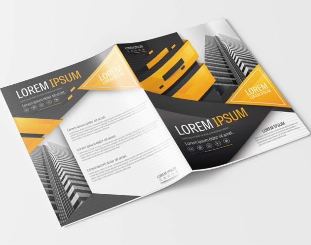 A4 Modern Yellow and Gray Business Brochure Layout
