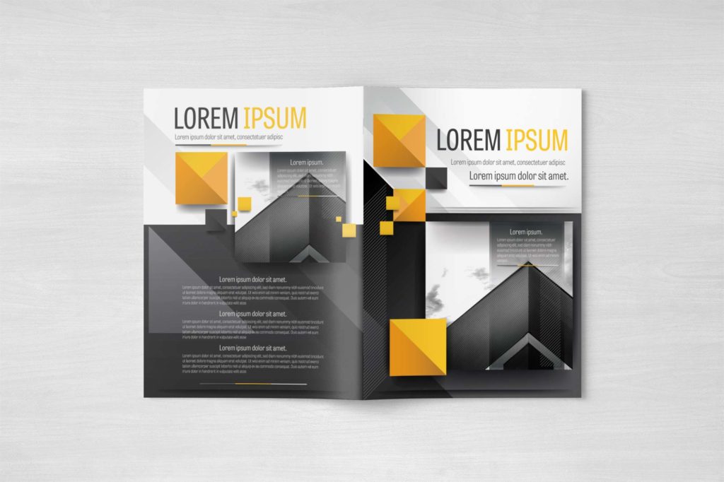 Black and Yellow Vector Business Brochure Layout Template