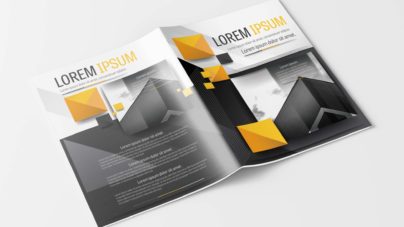 Black and Yellow Vector Business Brochure Layout Template