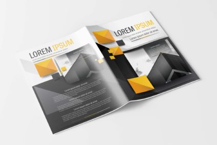 Black and Yellow Vector Business Brochure Layout Template