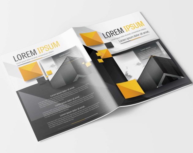 Black and Yellow Vector Business Brochure Layout Template