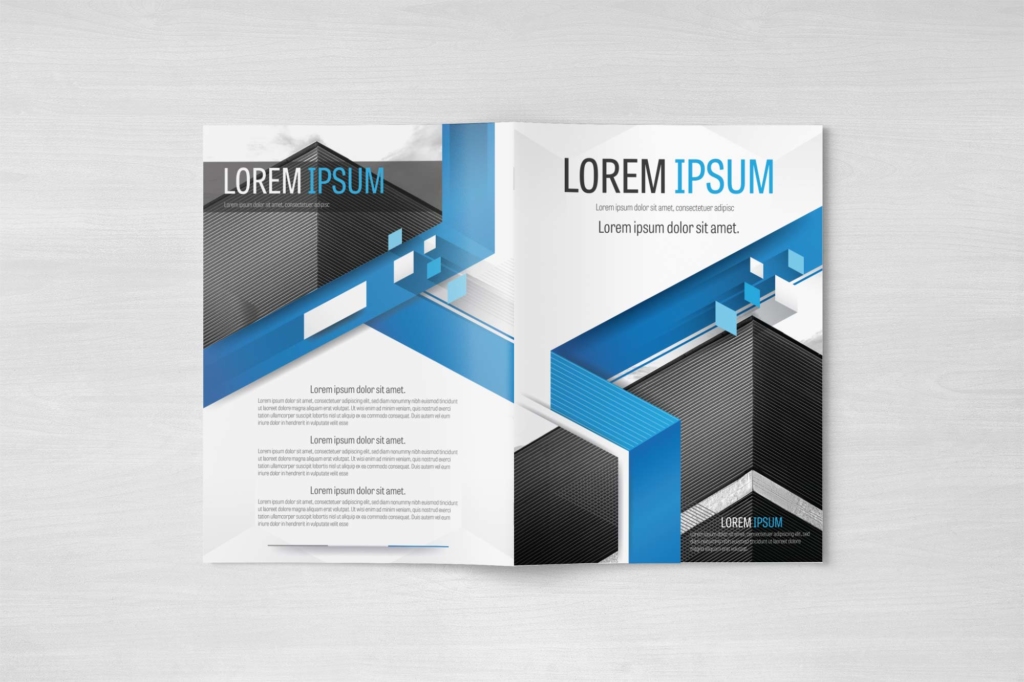 Free Vector Brochure White and Blue Layout Template