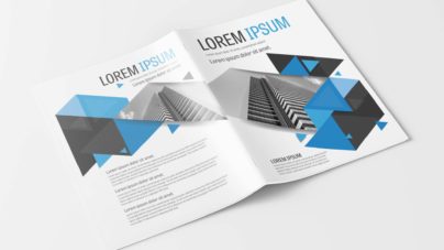 Free Vector Business Brochure Design Template With Blue and Gray Accents