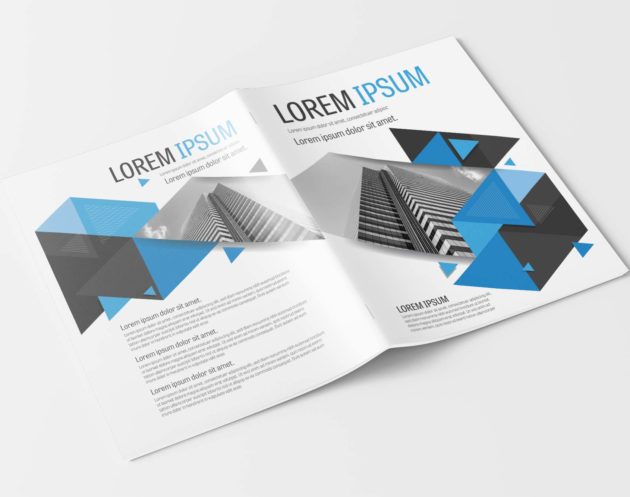 Free Vector Business Brochure Design Template With Blue and Gray Accents