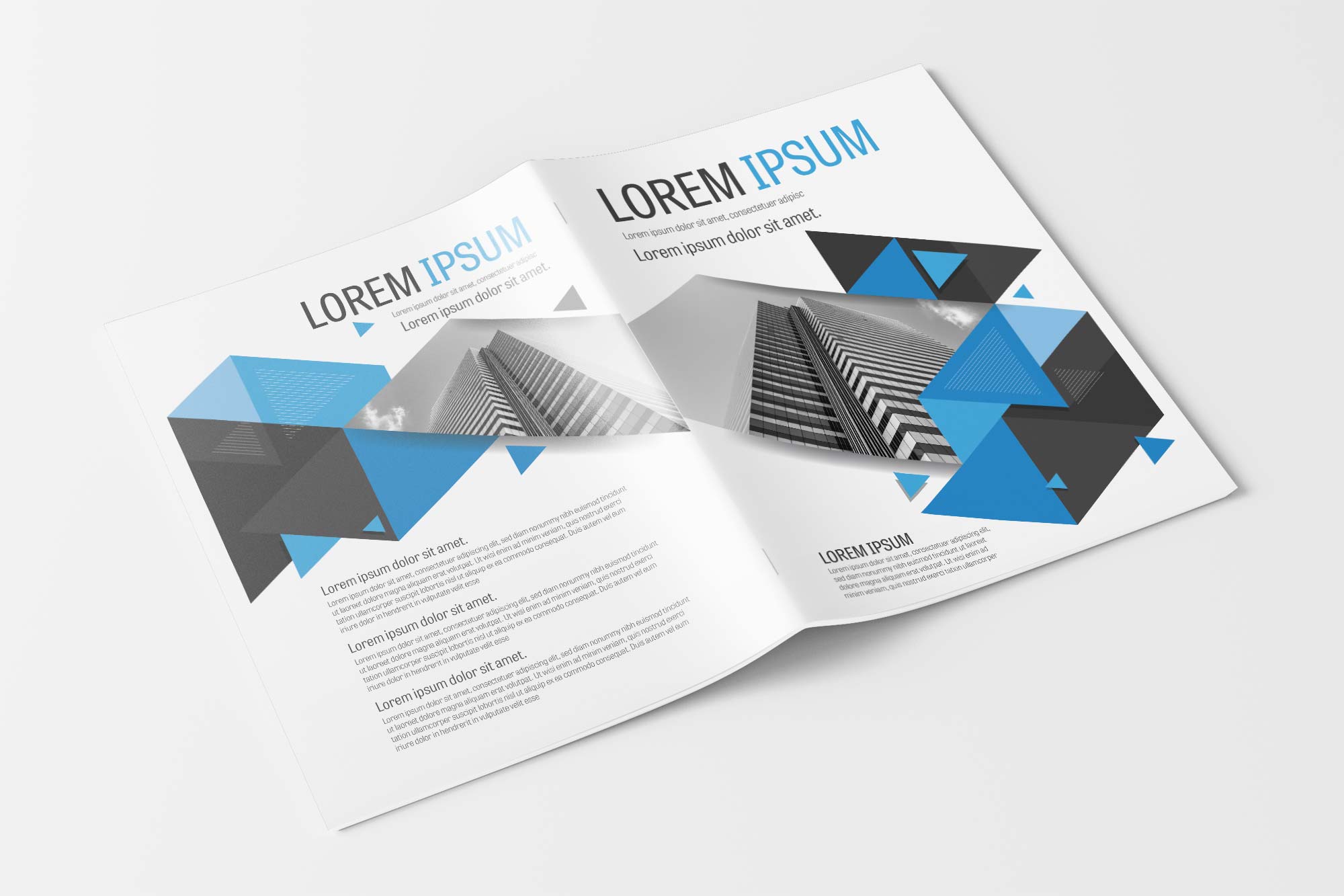 Free Vector Business Brochure Design Template With Blue and Gray Accents