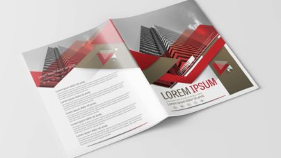 Free Vector Company Brochure Template with Brown and Red