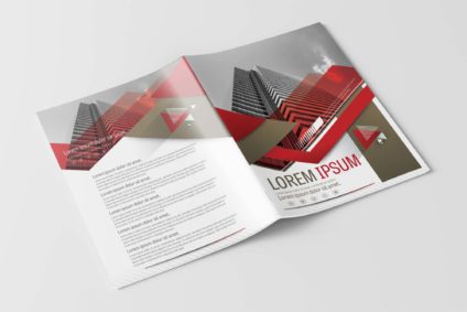 Free Vector Company Brochure Template with Brown and Red