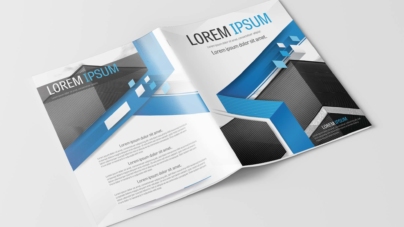 Free Vector Brochure White and Blue Layout Template