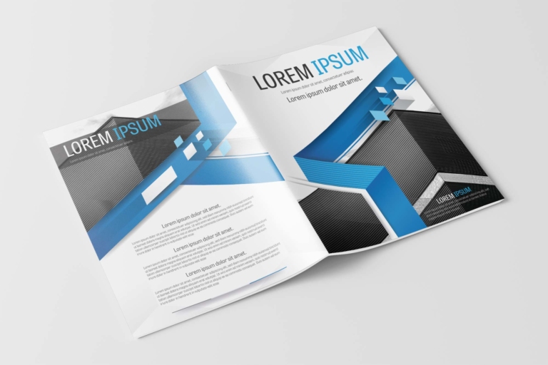 Free Vector Brochure White and Blue Layout Template