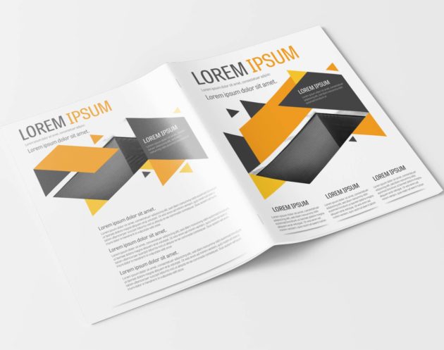 Free Vector Business Brochure Design Template with Gray and Yellow