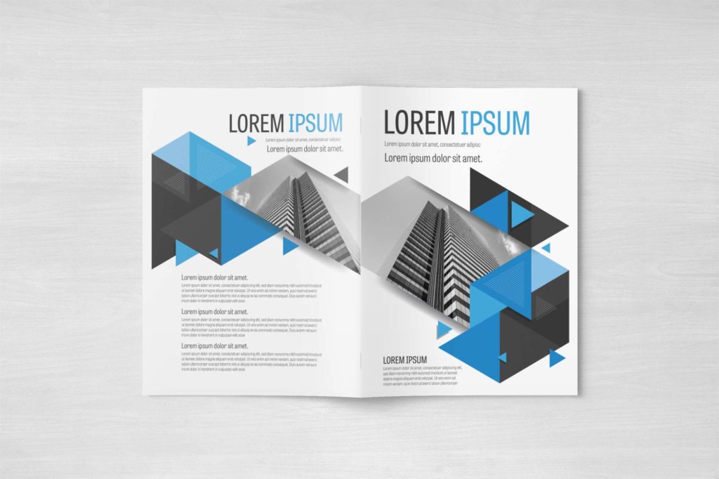 Free Vector Business Brochure Design Template With Blue and Gray Accents