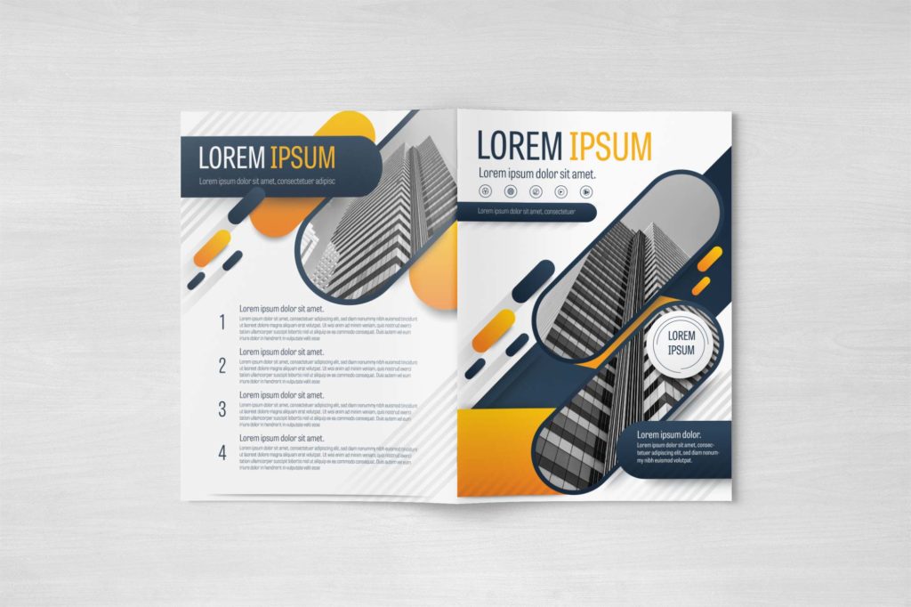 A4 Gray and Yellow Modern Company Brochure Layout Template