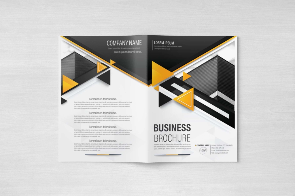 Free Vector Black and Yellow Corporate Brochure Template