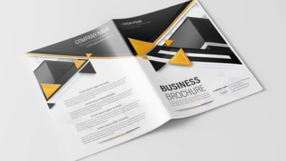 Free Vector Black and Yellow Corporate Brochure Template