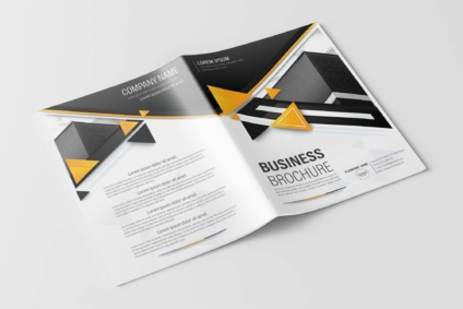 Free Vector Black and Yellow Corporate Brochure Template