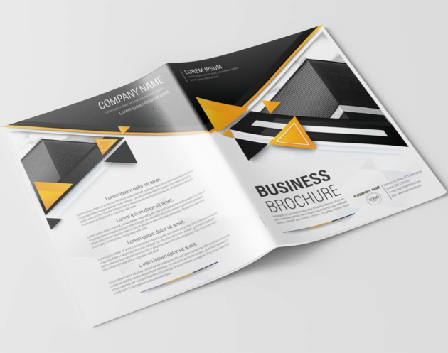 Free Vector Black and Yellow Corporate Brochure Template