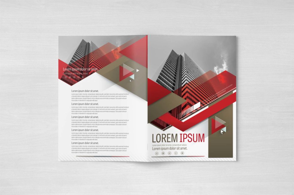 Free Vector Company Brochure Template with Brown and Red