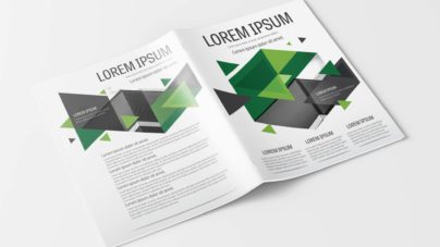 Free Vector Corporate Brochure Layout Template with Green Accents