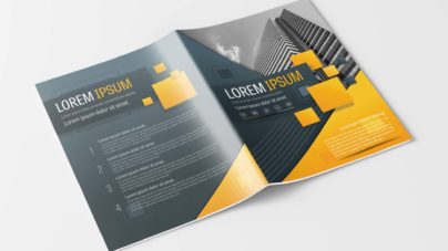 Free Gray and Yellow Modern Brochure Layout Template
