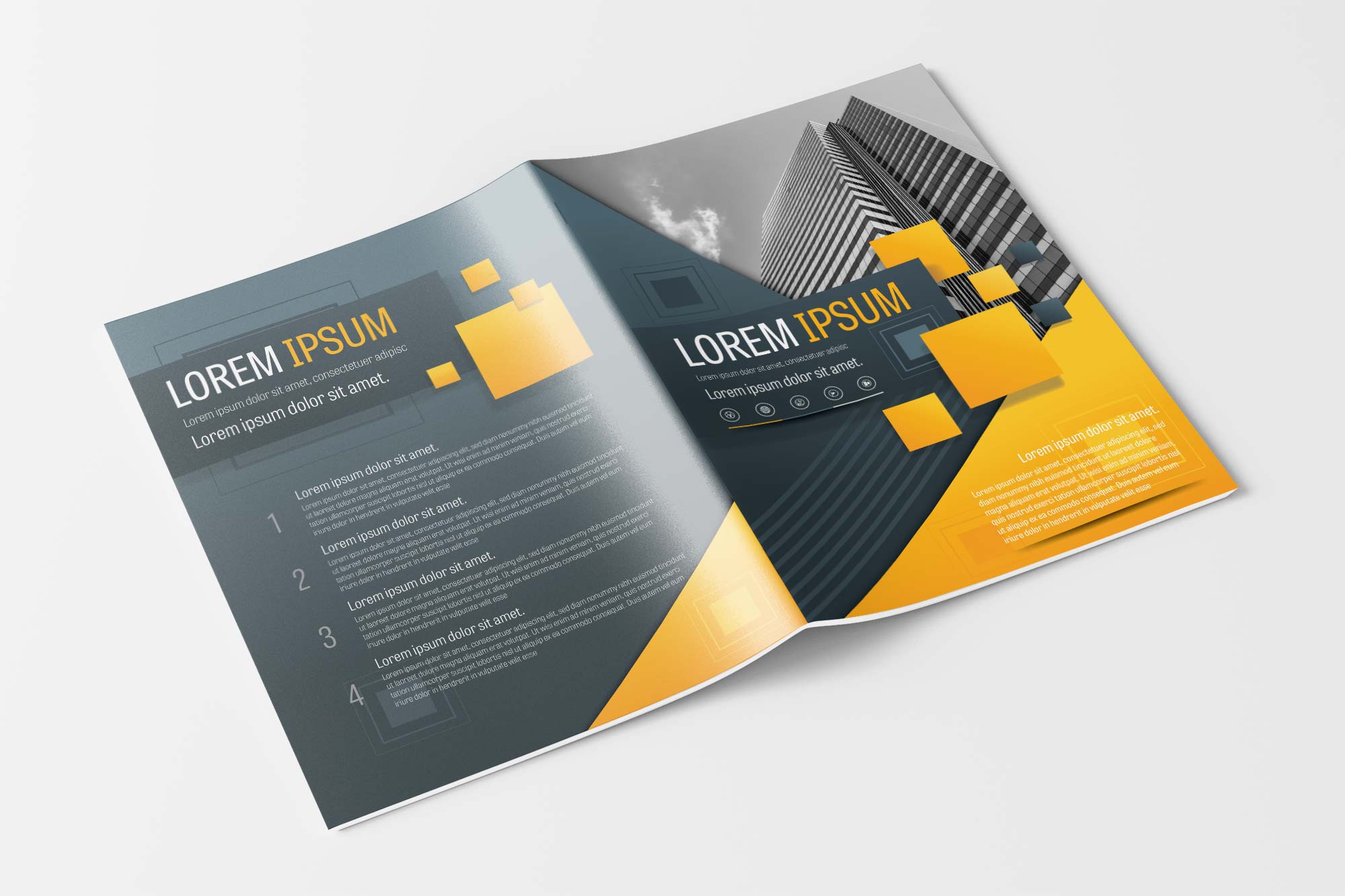 Free Gray and Yellow Modern Brochure Layout Template