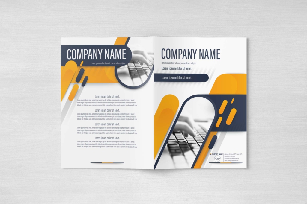 A4 Gray and Yellow Modern Brochure Template