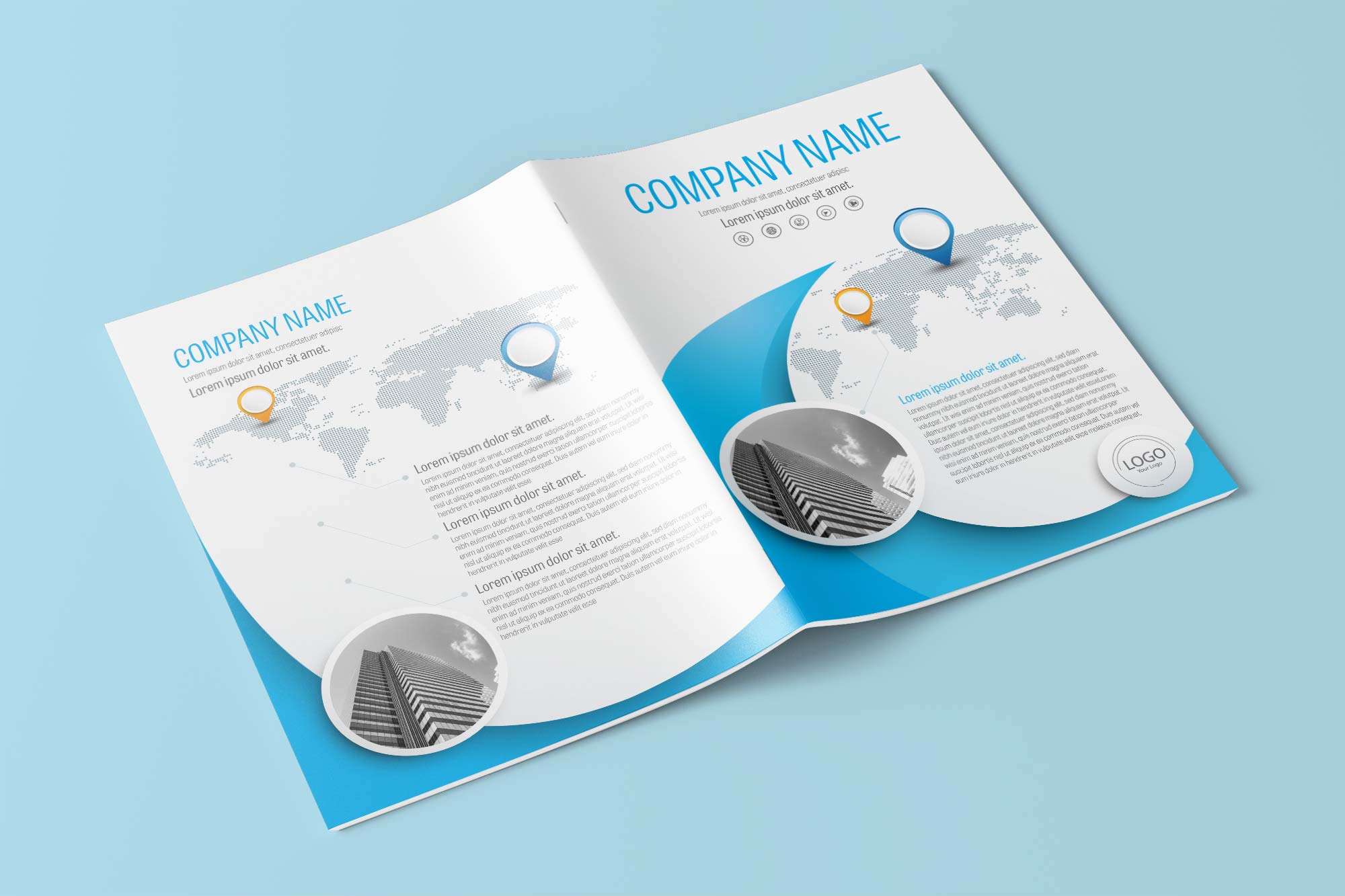 Free Modern Blue Business Brochure template