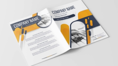 A4 Gray and Yellow Modern Brochure Template