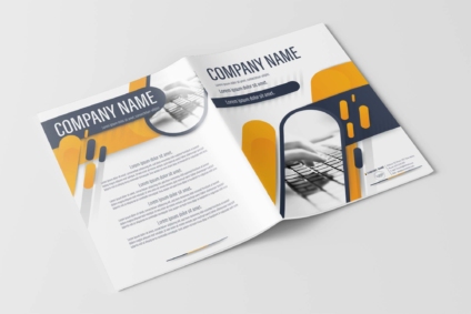 A4 Gray and Yellow Modern Brochure Template