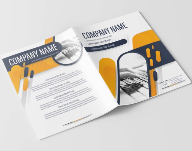 A4 Gray and Yellow Modern Brochure Template