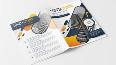 A4 Gray and Yellow Modern Company Brochure Layout Template